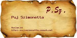 Puj Szimonetta névjegykártya